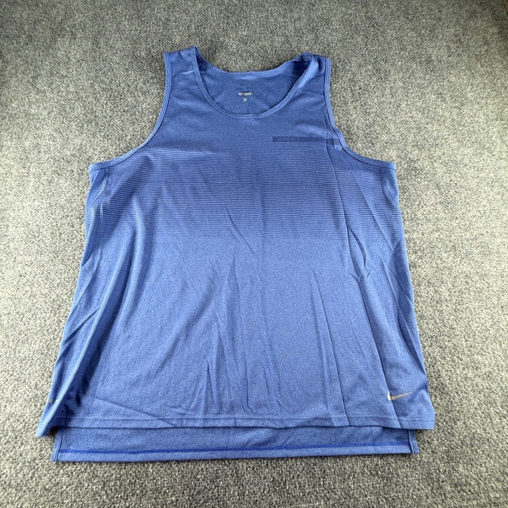 Nike Mens Dri-FIT Heathered Blue Performance Training Tank Top XL 1177
